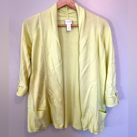 Chico's Yellow Women's Cardigan - Picture 1 of 10